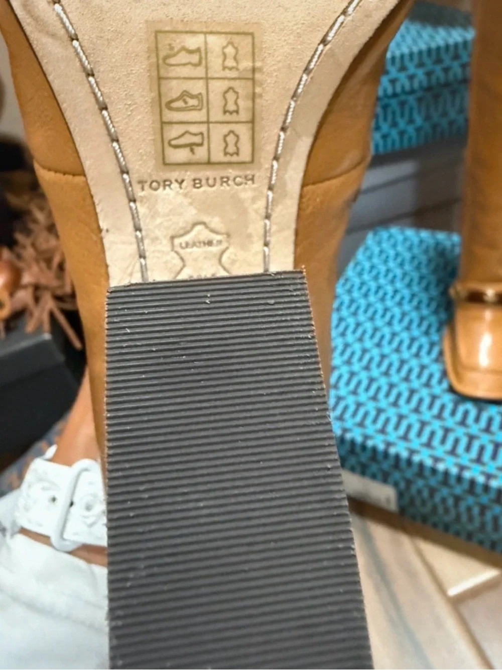 Tory Burch Perrine Goatskin Chain Riding Boots - Size 7